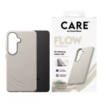 Capa PanzerGlass CARE™ by ® Flow Case Vanilla c. Qi Samsung Galaxy S26