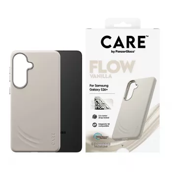 Capa PanzerGlass CARE™ by ® Flow Case Vanilla com Qi Samsung Galaxy S26+