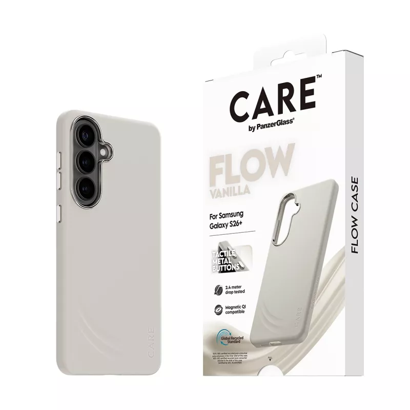 Capa PanzerGlass CARE™ by ® Flow Case Vanilla com Qi Samsung Galaxy S26+