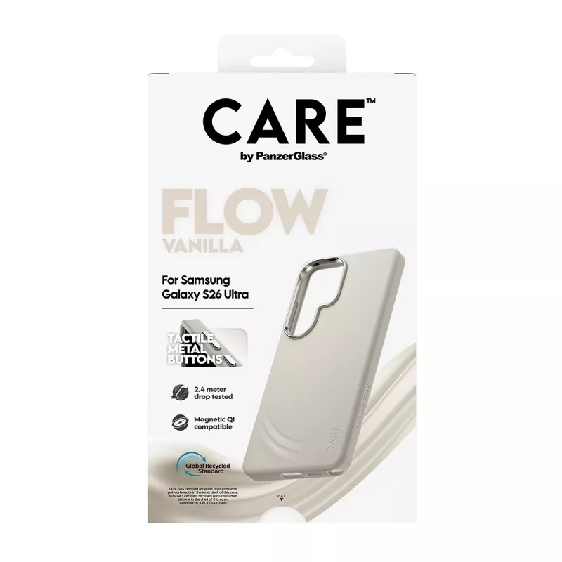 Capa PanzerGlass CARE™ by ® Flow Case Vanilla c. Qi Samsung Galaxy S26 Ultra