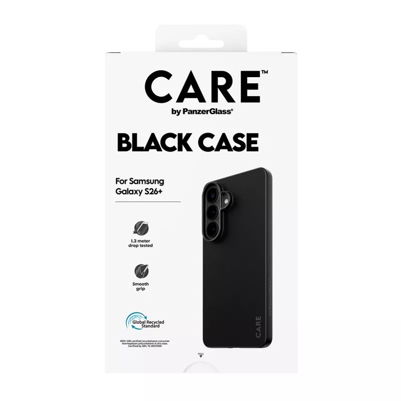 Capa em TPU para Samsung Galaxy S26+ da PanzerGlass CARE™ – preta