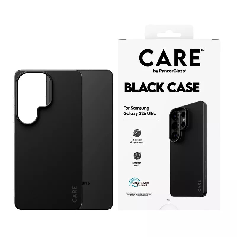 Capa em TPU PanzerGlass CARE™ para Samsung Galaxy S26 Ultra — preta