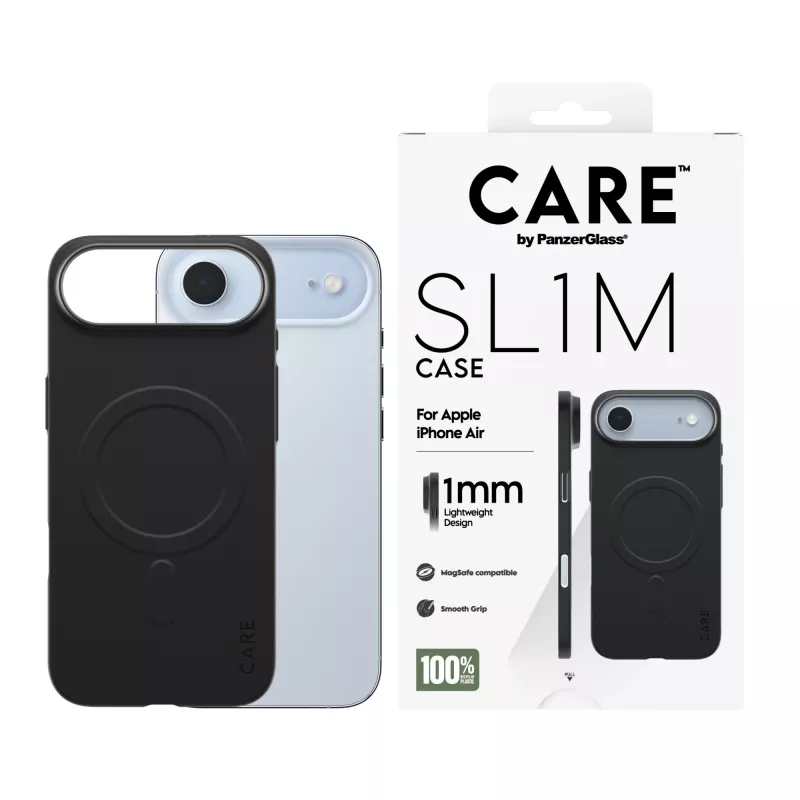 Capa de proteção PanzerGlass CARE SL1M com MagSafe para Apple iPhone Air, preta