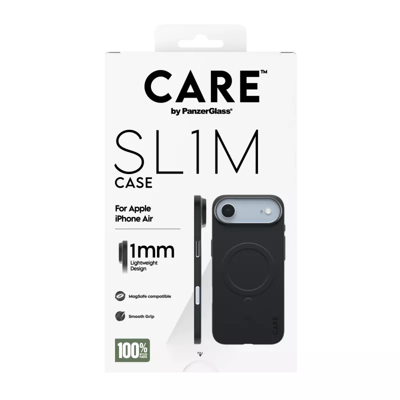 Capa de proteção PanzerGlass CARE SL1M com MagSafe para Apple iPhone Air, preta