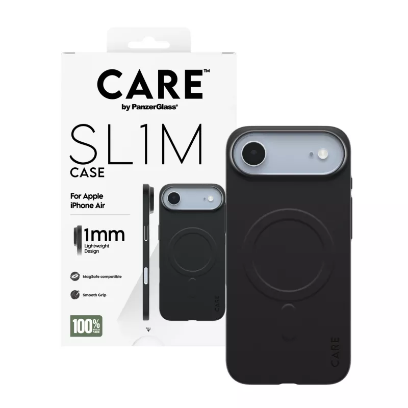 Capa de proteção PanzerGlass CARE SL1M com MagSafe para Apple iPhone Air, preta
