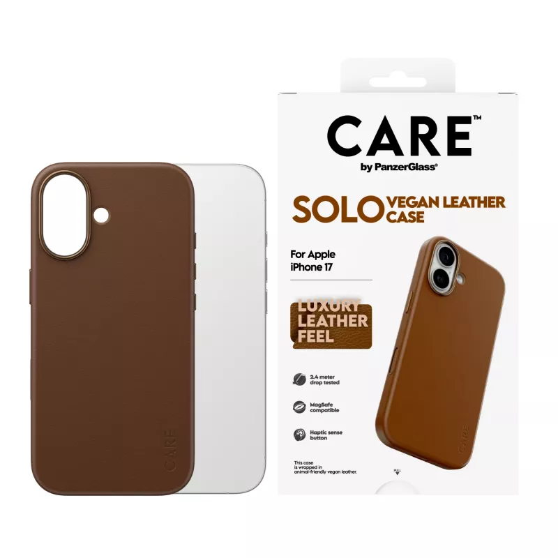 Capa de proteção PanzerGlass CARE Solo para iPhone 17, castanha