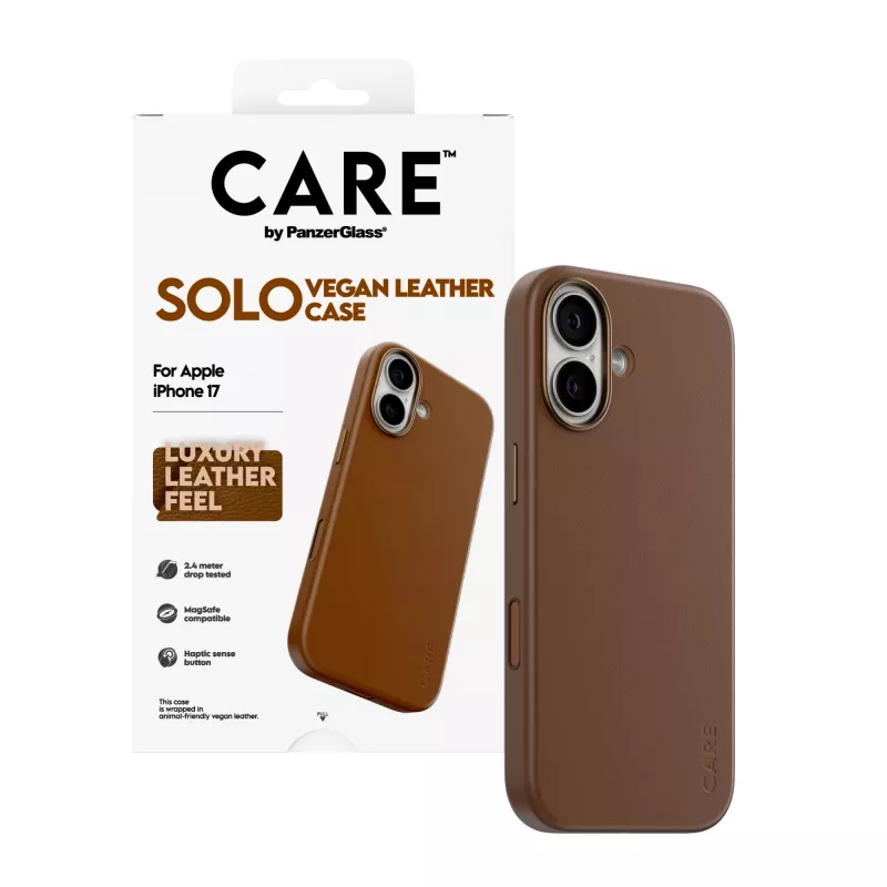 Capa de proteção PanzerGlass CARE Solo para iPhone 17, castanha