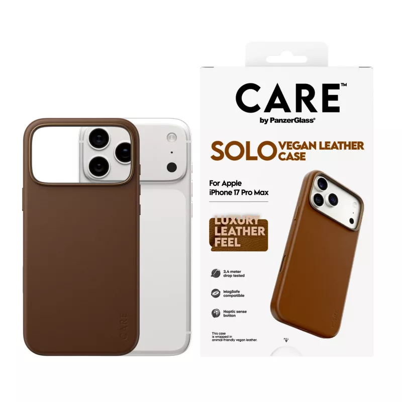 Capa para telemóvel PanzerGlass CARE Solo Case castanha para Apple iPhone 17 Pro Max, capa, castanha