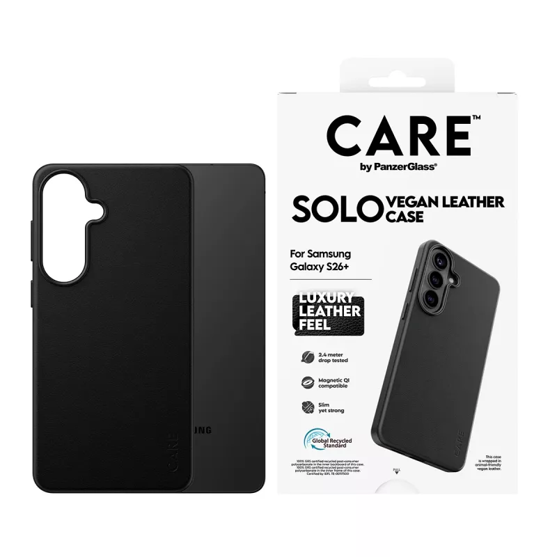 Capa de proteção PanzerGlass CARE Solo Case para Samsung Galaxy S26+ – preta, compatível com Galaxy S26+