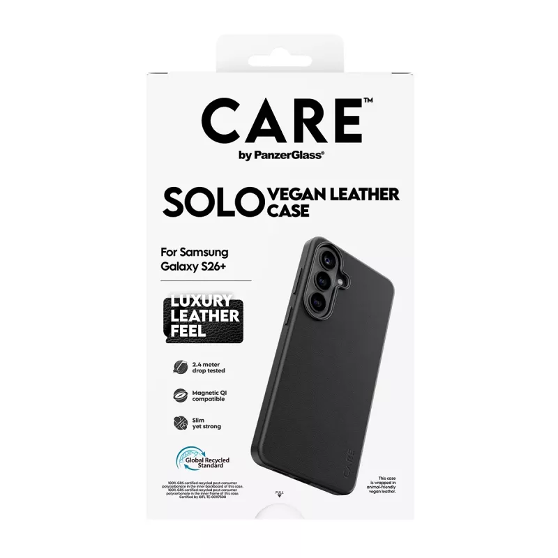 Capa de proteção PanzerGlass CARE Solo Case para Samsung Galaxy S26+ – preta, compatível com Galaxy S26+