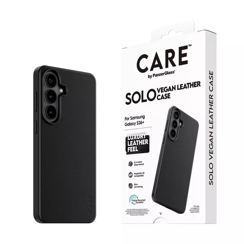 Capa de proteção PanzerGlass CARE Solo Case para Samsung Galaxy S26+ – preta, compatível com Galaxy S26+