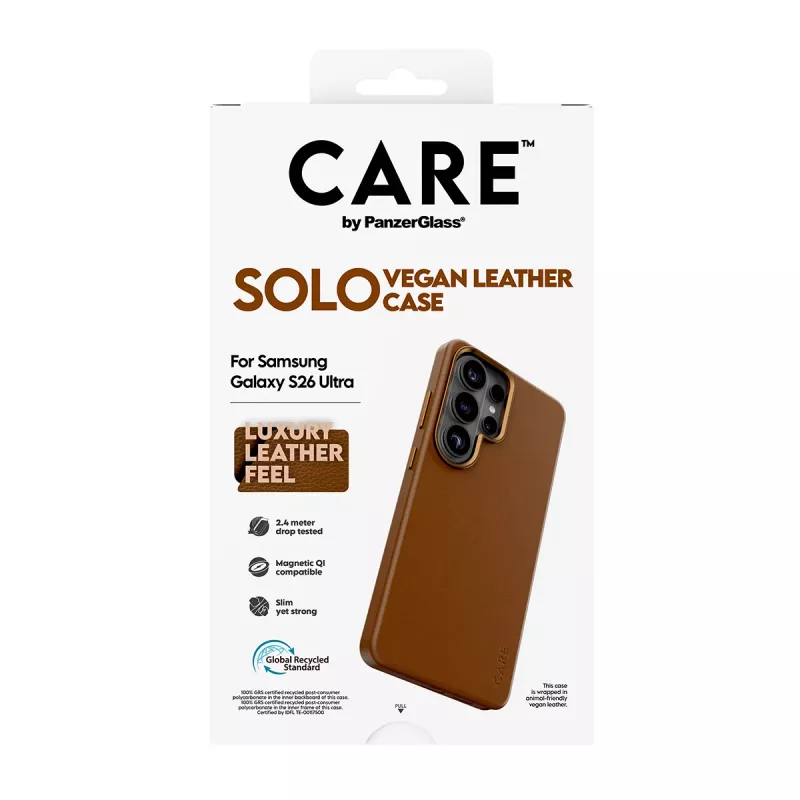 Capa PanzerGlass CARE™ by ® Solo castanha com Qi Samsung Galaxy S26 Ultra
