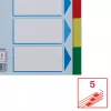Separadores ESSELTE 5 partes A5 polipropileno colorido, para arquivar e indexar
