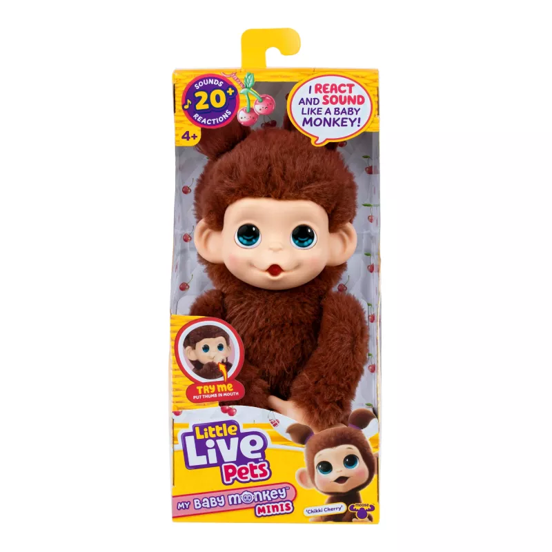 Moose Toys Little Live Pets My Baby Monkey 'Chikki Cherry', menino/menina, 2 ano(s), com som