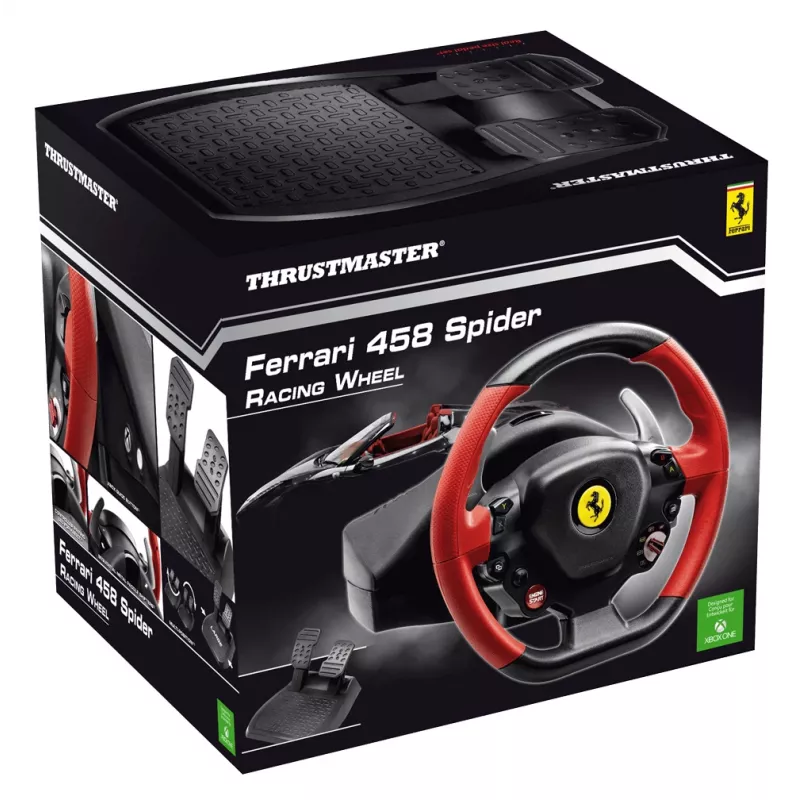 Volante Thrustmaster Ferrari 458 Spider preto, vermelho USB com pedais Xbox One
