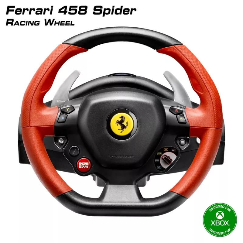 Volante Thrustmaster Ferrari 458 Spider preto, vermelho USB com pedais Xbox One