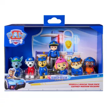 PAW Patrol Search & Rescue Team Pack com 7 figuras colecionáveis, incluindo Ryder e 6 cachorros, brinquedo para meninos e meninas a partir dos 3 anos