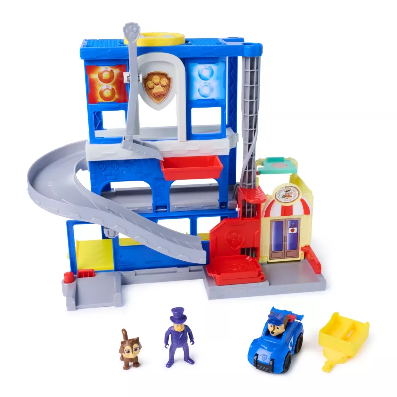 PAW Patrol: Pup Squad, Search & Rescue HQ conjunto de brincar com Chase Pup Squad Racer, figura de ação Humdinger e Kitty Pal, brinquedo para meninos e meninas a partir dos 3 anos