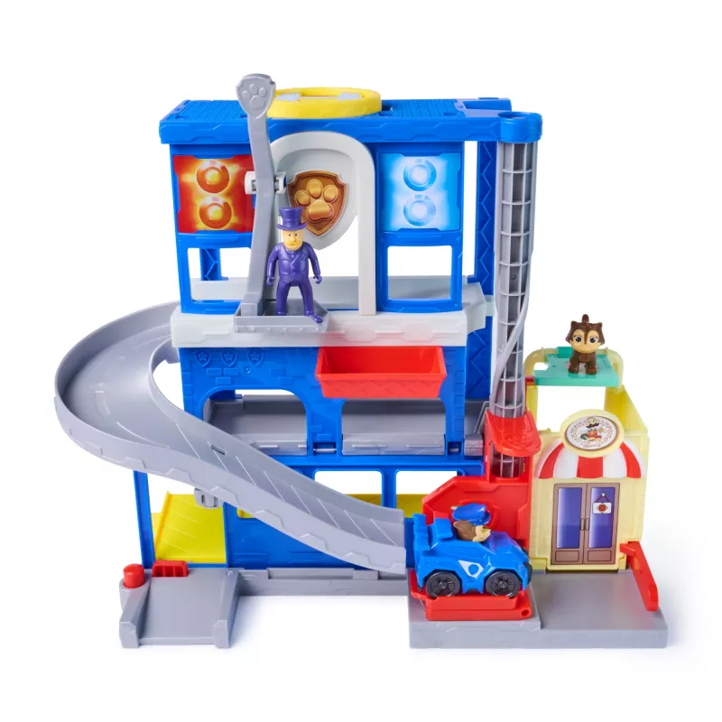 PAW Patrol: Pup Squad, Search & Rescue HQ conjunto de brincar com Chase Pup Squad Racer, figura de ação Humdinger e Kitty Pal, brinquedo para meninos e meninas a partir dos 3 anos