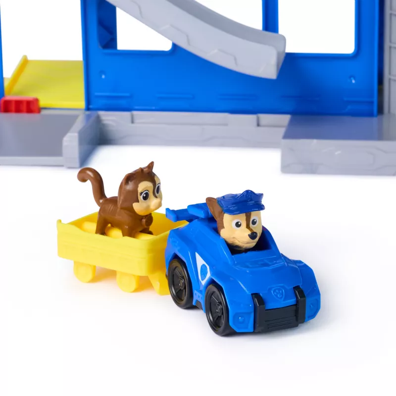 PAW Patrol: Pup Squad, Search & Rescue HQ conjunto de brincar com Chase Pup Squad Racer, figura de ação Humdinger e Kitty Pal, brinquedo para meninos e meninas a partir dos 3 anos