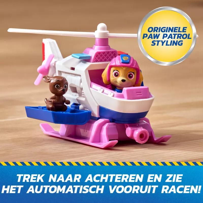 PAW Patrol: Search & Rescue, helicóptero de resgate Skye com 2 figuras, helicóptero de brincar com função de retrocesso, brinquedo infantil para meninos e meninas a partir dos 3 anos