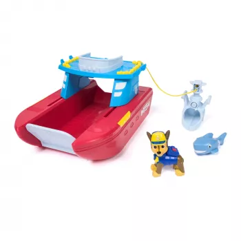 PAW Patrol Sea Patroller veículo com figura de Chase e tubarão, 2 modos de patrulha, brinquedo infantil para meninos e meninas a partir dos 3 anos
