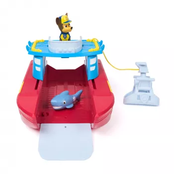 PAW Patrol Sea Patroller veículo com figura de Chase e tubarão, 2 modos de patrulha, brinquedo infantil para meninos e meninas a partir dos 3 anos
