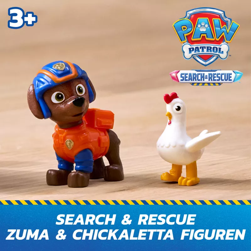 PAW Patrol: Search & Rescue, Zuma Rescue Hovercraft veículo aquático com 2 figuras, barco de brincar com ação de retrocesso, brinquedo infantil para meninos e meninas a partir dos 3 anos