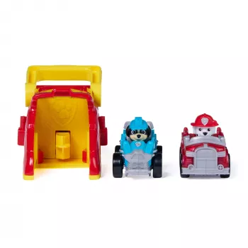PAW Patrol Marshall Pup Squad Lançadores com veículo Rex pack de 2, brinquedo infantil para meninos e meninas a partir dos 3 anos