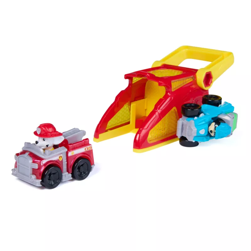 PAW Patrol Marshall Pup Squad Lançadores com veículo Rex pack de 2, brinquedo infantil para meninos e meninas a partir dos 3 anos