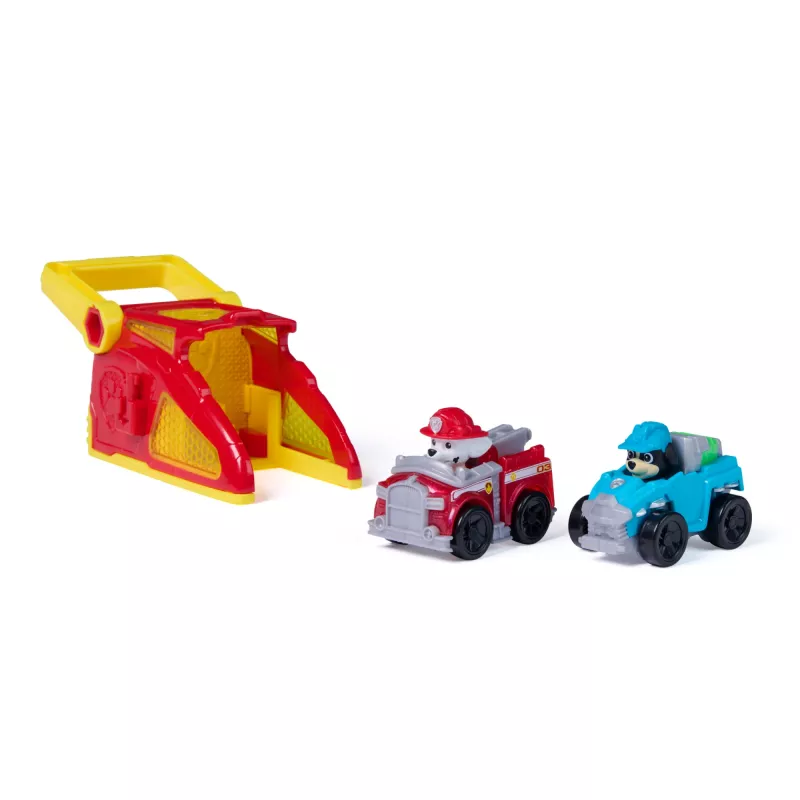 PAW Patrol Marshall Pup Squad Lançadores com veículo Rex pack de 2, brinquedo infantil para meninos e meninas a partir dos 3 anos
