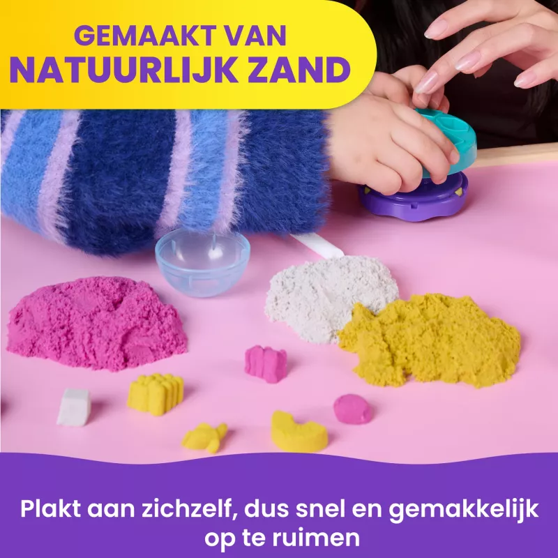 Kinetic Sand, conjunto de brincar Smoothie-Mixer, recheio de cesto de Páscoa, inclui 14 oz de areia de brincar moldável, ferramentas e molde de gelado no pau, brinquedo de comida de brincar