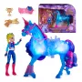Unicorn Academy, Train & Glow Light-up River unicórnio com Isabel, ideia de presente de Páscoa, bonecas e brinquedo de unicórnio para meninas, inclui 3 acessórios de treino