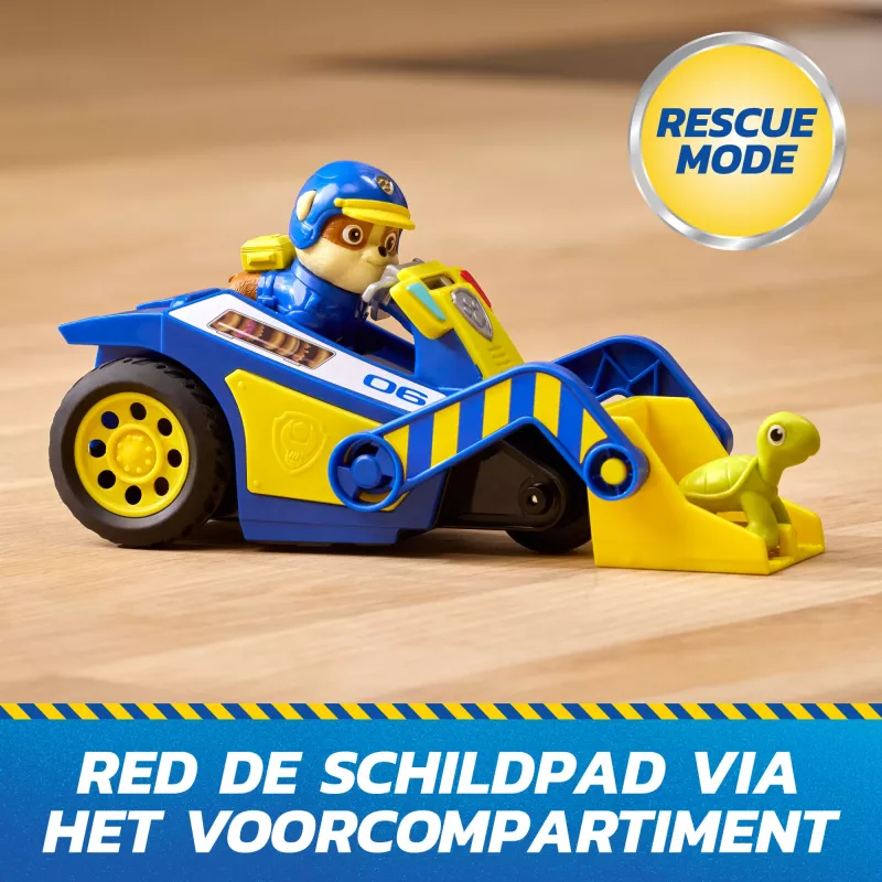 PAW Patrol: Search & Rescue, veículo Rubble Rescue Bulldozer com 2 figuras, carro de polícia de brincar com ação de retrocesso, brinquedo infantil para meninos e meninas a partir dos 3 anos