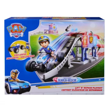 PAW Patrol Search & Rescue Lift 'N' Repair conjunto de brincar com figura e veículo exclusivos, mais de 76 cm de comprimento, brinquedo para meninos e meninas a partir dos 3 anos