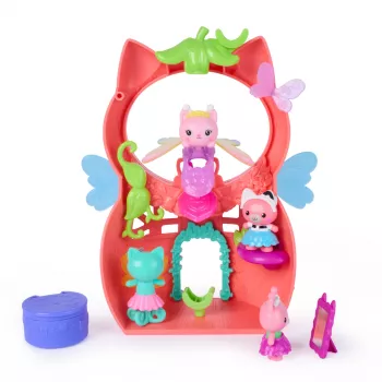 Gabbys Puppenhaus Feenlandia, Kitty Feen Schwing-flieg-riffes conjunto de brincar com 12 peças e anel Schwing-flieg-riff exclusivo, brinquedo infantil para meninas e meninos a partir dos 3 anos
