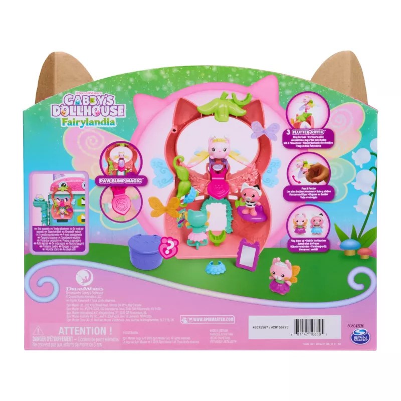 Gabbys Puppenhaus Feenlandia, Kitty Feen Schwing-flieg-riffes conjunto de brincar com 12 peças e anel Schwing-flieg-riff exclusivo, brinquedo infantil para meninas e meninos a partir dos 3 anos