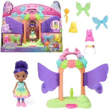 Gabby's Dollhouse Fairylandia, Fairy Magic Reveal conjunto de brincar com função de transformação e acessórios de casa de bonecas, brinquedo infantil para meninas e meninos a partir dos 3 anos