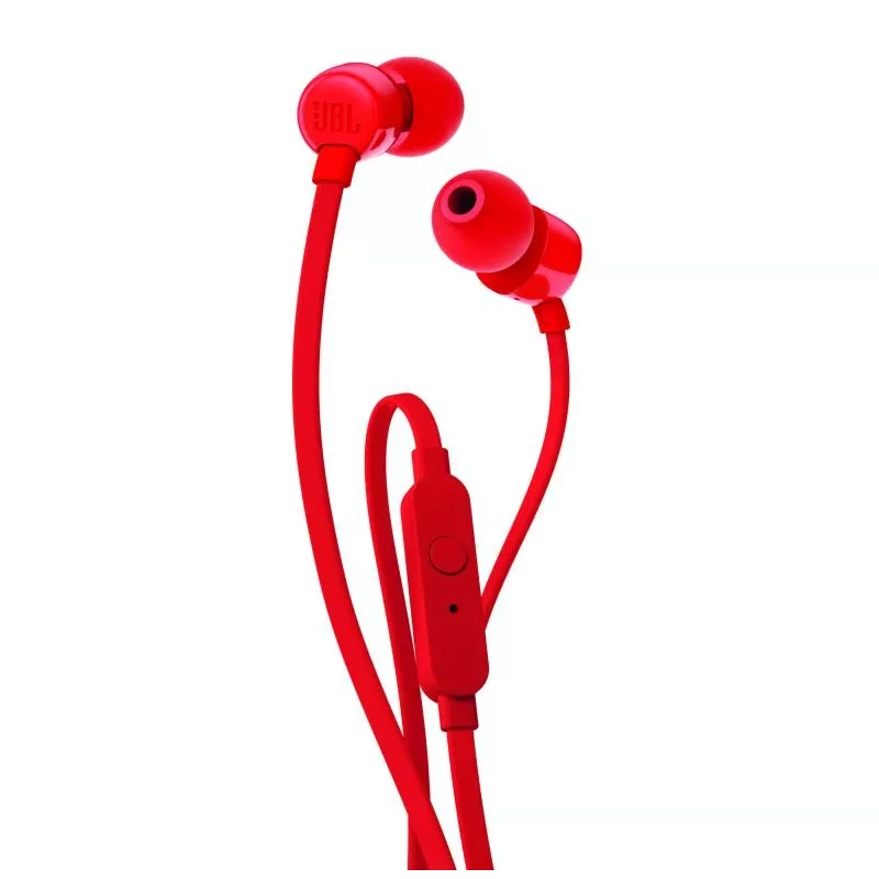 JBL T110 headset com fios in-ear chamadas/música vermelho