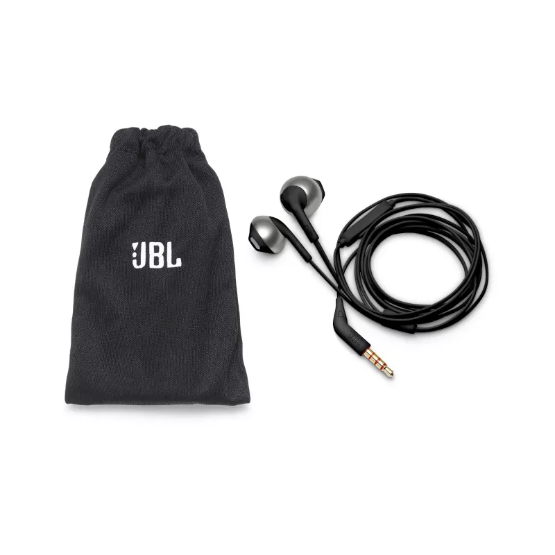 JBL Tune 205 preto, com fios, 20 - 20000 Hz, chamadas/música, 14,3 g, headset, preto