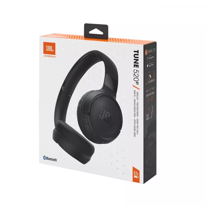 JBL Tune 520 BT headset sem fios arco de cabeça chamadas/música USB Type-C Bluetooth preto