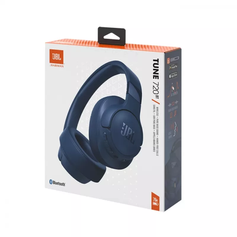 JBL Tune 720BT headset sem fios arco de cabeça chamadas/música Bluetooth azul