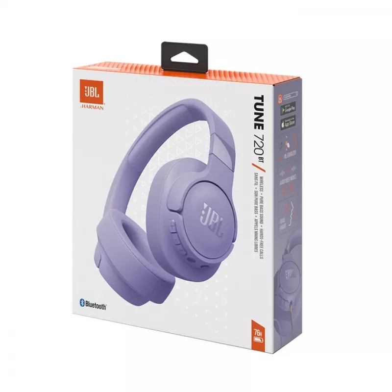 JBL Tune 720BT headset sem fios arco de cabeça chamadas/música Bluetooth roxo