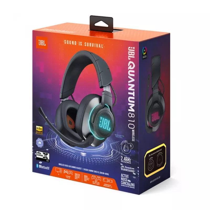 JBL Quantum 810 auscultadores sem fios arco de cabeça gaming USB Type-C Bluetooth preto