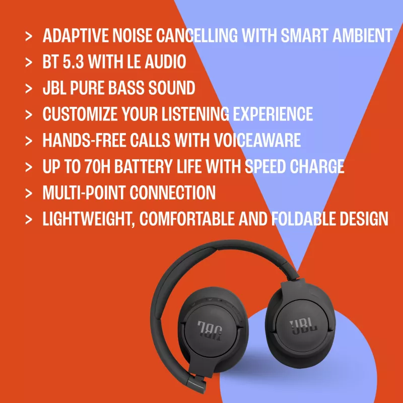 JBL Tune 770NC Headset sem fios e com fios arco de cabeça chamadas/música USB Type-C Bluetooth branco