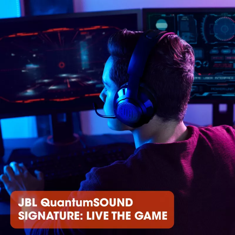 JBL Quantum 350 preto, sem fios, Gaming, 20 - 20000 Hz, 247 g, auscultadores, preto