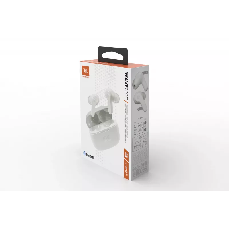JBL Wave 200 TWS BRANCO, sem fios, 20 - 20000 Hz, música, 48 g, headset, branco