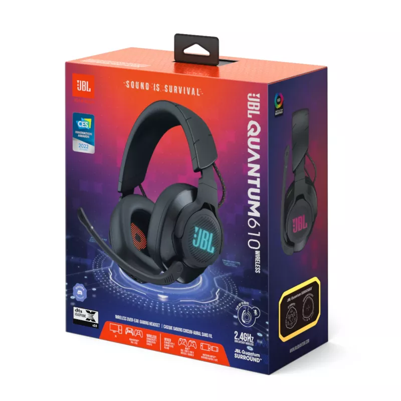 JBL Quantum 610 headset sem fios com fios e sem fios arco de cabeça Gaming USB Type-C preto