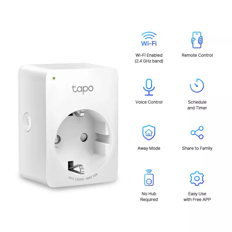 Tomada inteligente Wi-Fi TP-Link Tapo Mini P100