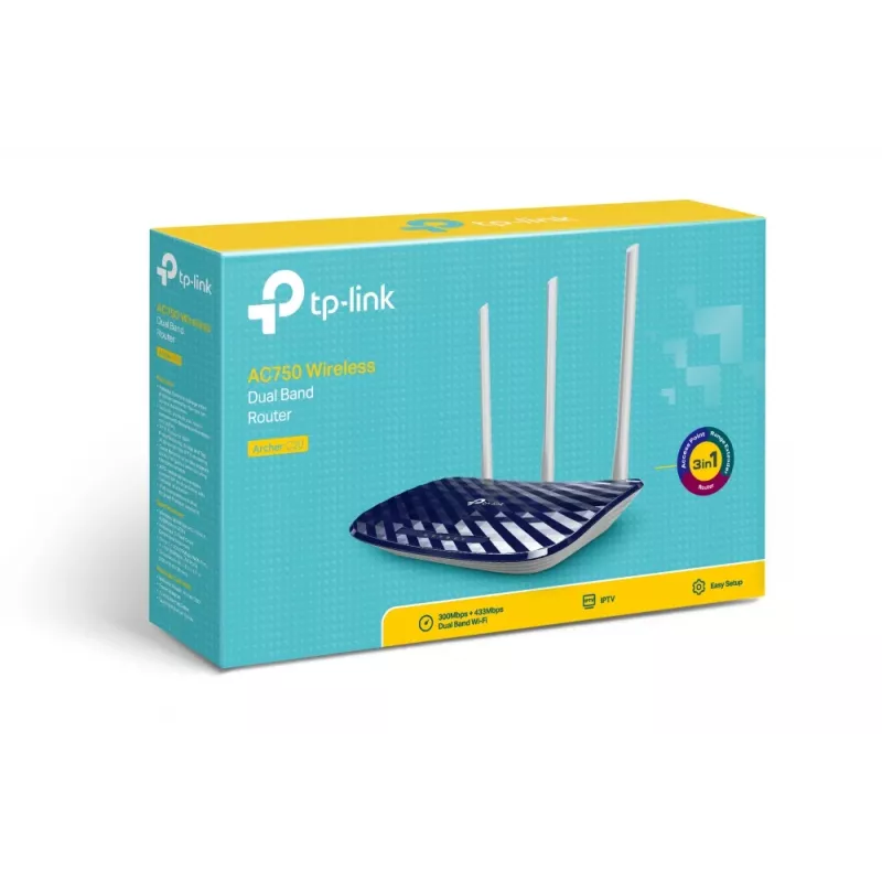 Router Wi-Fi TP-Link AC750 Fast Ethernet banda dupla (2,4 GHz / 5 GHz) preto, branco